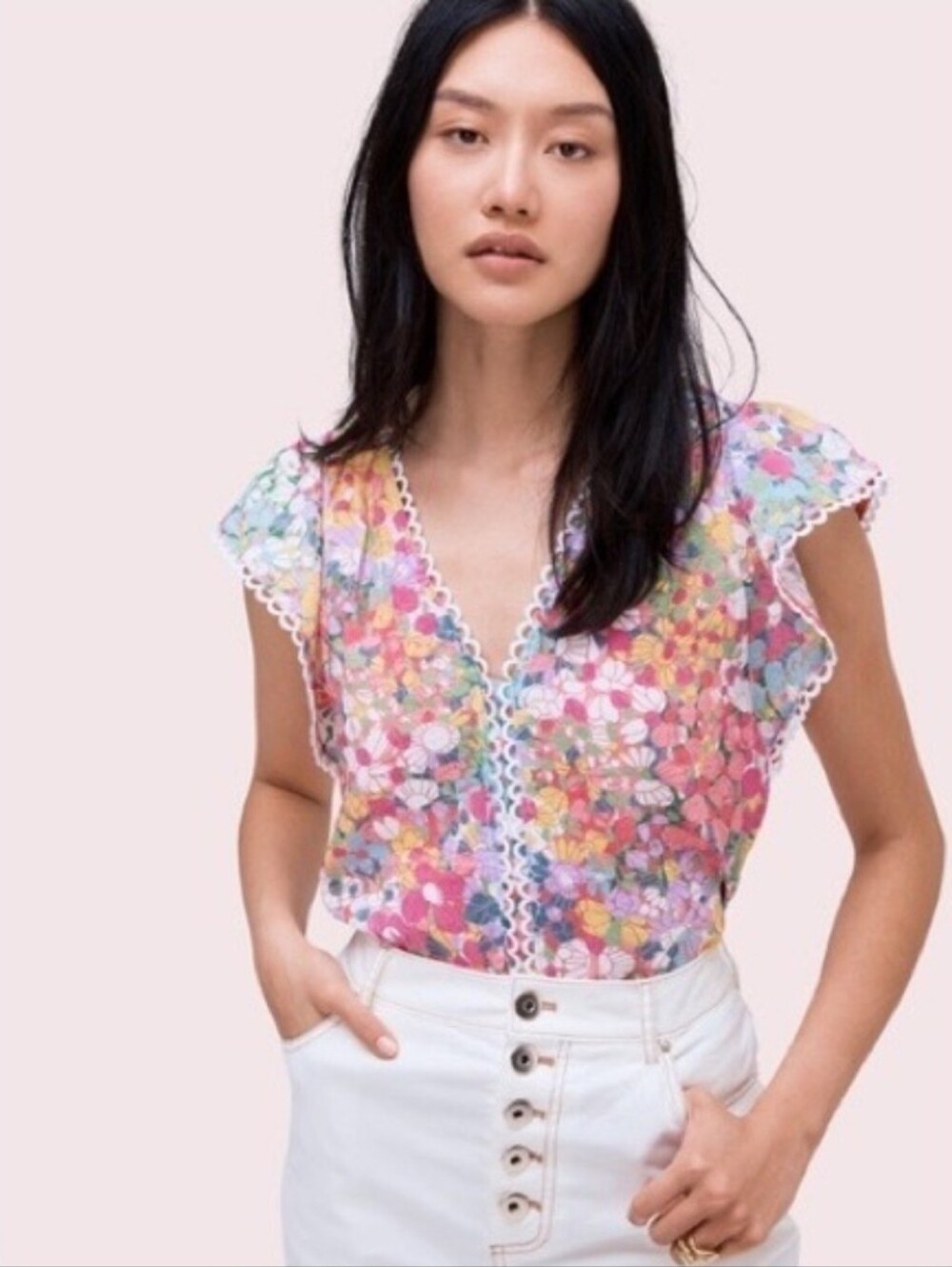 Kate Spade Floral Top. Size XS